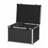 Flight case ouvert avec lyres
