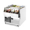 Bar à cocktail mobile inox Premium - 75 cm