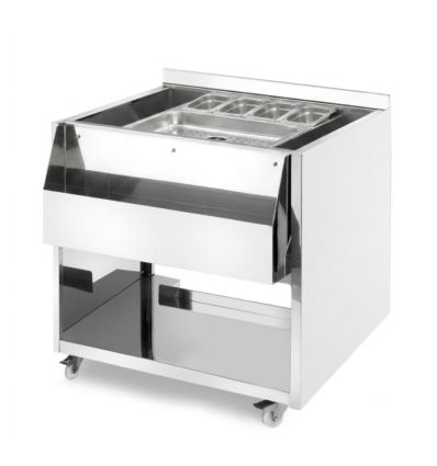 Bar à cocktail mobile inox Premium - 75 cm