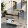 Bar à cocktail mobile inox Premium - 75 cm