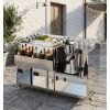 Bar à cocktail mobile inox Premium - 125 cm - démonstration