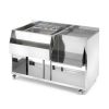 Bar à cocktail mobile inox Premium - 125 cm