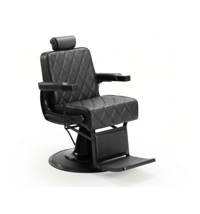 Fauteuil Barber Noir avec Surpiqures Noires