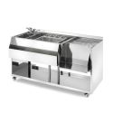 Photo : Bar à cocktail mobile inox Premium - 150 cm