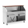 Bar à cocktail mobile inox économique - 150 cm