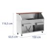 Bar à cocktail mobile inox économique - 150 cm - dimensions