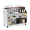 Bar à cocktail mobile inox économique - 150 cm - élementss