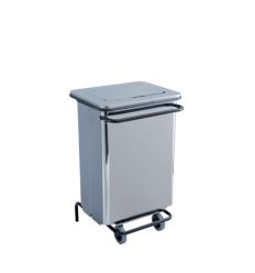 Poubelle HACCP en inox sur roulettes 70 L