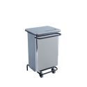 Photo : Poubelle HACCP en inox sur roulettes Inox brillant - 70 L