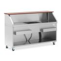 Photo : Bar à cocktail mobile inox Économique - 180 cm