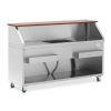 Bar à cocktail mobile inox Eco - 180 cm