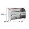 Bar à cocktail mobile inox Eco - 180 cm - Dimensions