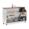 Bar à cocktail mobile inox Eco - 180 cm - éléments