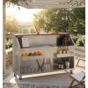 Bar à cocktail mobile inox Eco - 180 cm - Démonstration