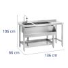Station cocktail inox éco 106 cm - Dimensions