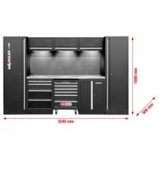 Dimensions système d'atelier modulaire professionnel 3240 x 500 mm