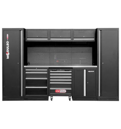 Mobilier d’atelier modulaire inox 3240 x 500 mm