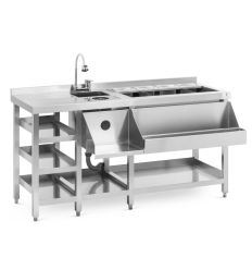 Station cocktail fixe économique inox 152 cm