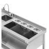 Station cocktail fixe économique inox 152 cm - bacs GN