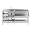 Station cocktail fixe économique inox 152 cm - face