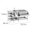 Station cocktail fixe économique inox 152 cm - dimensions