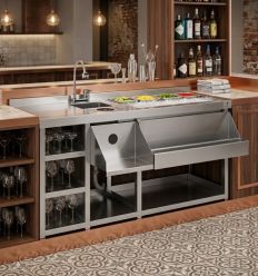 Station cocktail fixe économique inox 152 cm - Démonstration