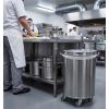 Poubelle 95l sur roulettes avec couvercle amovible en inox