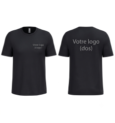Tee shirt noir personnalisé logo entreprise homme