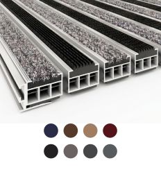 Tapis d'accueil hybride textile et gomme