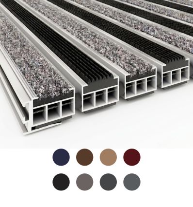 Tapis d'accueil hybride textile et gomme