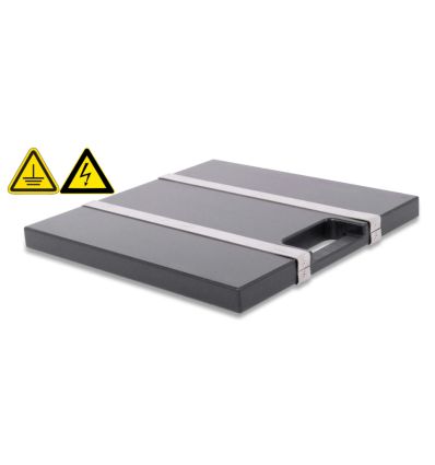 Plaque de calage avec bandes inox
