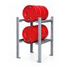 Rayonnage petits récipients + 2 fûts 60 L