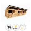 Box en kit chevaux​ - Ligne de 3 boxs - Toit couleur Bleu ardoise