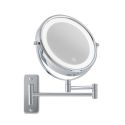 Photo : Miroir grossissant hôtel LED avec bras extensible chrome