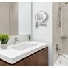 miroir grossissant avec bras extensible chrome LED intégrés