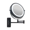 Photo : Miroir grossissant hôtel LED avec bras extensible noir