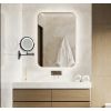 Miroir grossissant hôtel LED avec bras extensible noir
