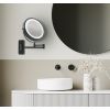 Miroir grossissant hôtel LED avec bras extensible noir