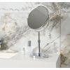 miroir grossissant x5 sur pied​ chrome