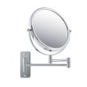 Photo : Miroir grossissant hôtel chrome avec bras extensible