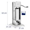 Dimensions poussoir à saucisse manuel vertical 5l