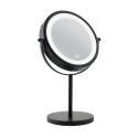 Photo : Miroir grossissant hôtel noir sur pied LED intégré