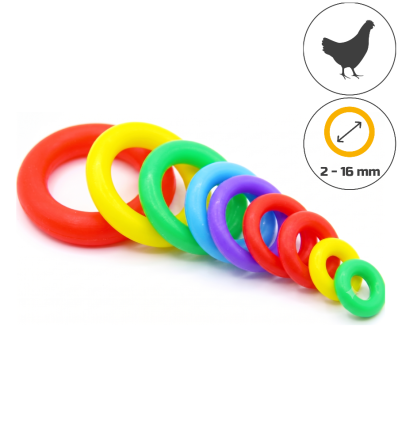Bagues élastiques de 2 à 16 mm de diamètre