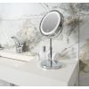 miroir grossissant rond lumineux sur pied​ chrome