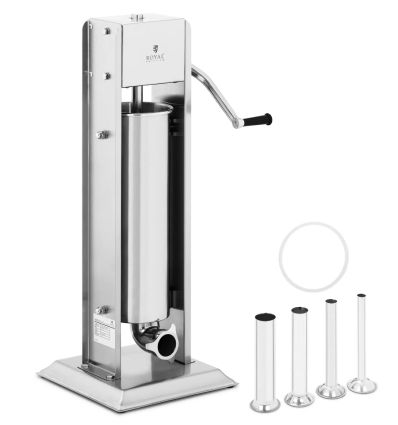 Poussoir à saucisse vertical 7 litres manuel avec 4 embouts de remplissage