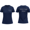 Tee shirt bleu marine personnalisé logo entreprise femme
