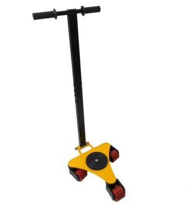 Patin rouleur directionnel avec timon, galets polyuréthane 80 × 70 mm