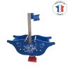 Bateau pirate sur ressort bleu