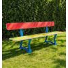 Banc extérieur en PEHD et acier d'école