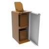 CUBATRI poubelle de tri sélectif 2 x 10L Tri biodéchets Blanc/marron - intérieur avec bacs